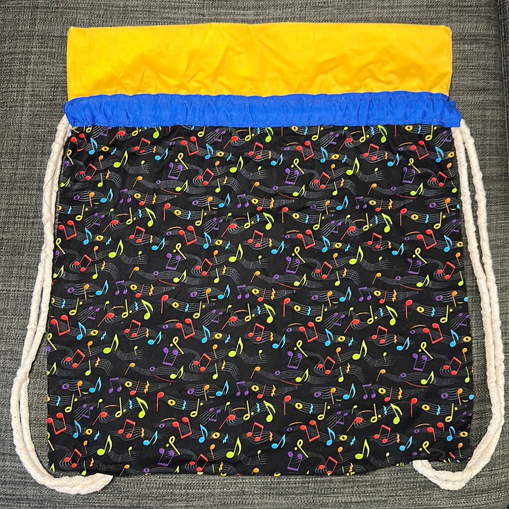 Handmade Drawstring Bag - Music Notes